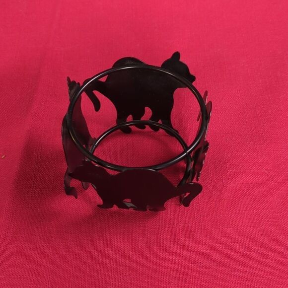 For Kitty Rescue! Vintage Metal Mama Kitty & Kittens Votive Candle Holder - Picture 10 of 16